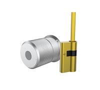 Serrure intelligente Tuya TTlock cylindre d'empreintes digitales for porte 50-100mm épaisseur Support serrure for maison intelligente(M521silver,TUYA Version)