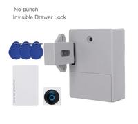 Serrure Invisible à capteur intelligent, carte RFID, porte-clés, serrure de tiroir, serrures numériques cachées sans poinçon, bricolage pour armoire, garde-robe, meubles 1 Set