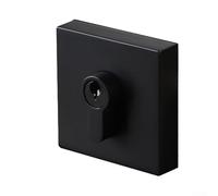Serrure invisible pour porte coulissante d'intérieur avec serrure à clé simple face, alliage de zinc durable (noir carré)