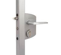 Serrure LA type industriel pour portail battant tube 10 - 30 mm argent LOCINOX P00011891-SILV