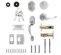 Serrure Larder et bouton de porte - Système de sécurité anti-tension en aluminium pour porte d'entrée avec Harder - Outil de rénovation pour têtes courtes hindous en plein air