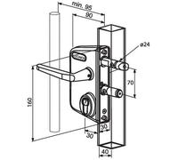 Locinox - Serrure LCKX Thermolaquée verte Axe à 70 mm