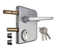 Serrure de portail - cylindre européen - gris alu - LCKX LOCINOX
