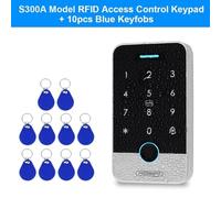 Serrure Magnétique, Contrôleur d'accès par empreinte digitale, application Bluetooth Tuya étanche, clavier tactile RFID autonome, système d'ouverture de porte 13.56MHz(S300A VS Blue Keys)