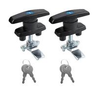 Serrure Meuble 2 Pièces, Serrure de Porte D'armoire à Poignée en T Noire, 2 Clés, Adaptée Aux Meubles, Camping-Car, Coffre-Fort, Porte de Garage (peuqcen)