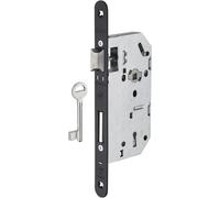 Serrure Monomax Nf Axe 50 Version Pêne Dormant - Coffre Galvanisé,Têtière Époxy Noir Granité - Modèle Encastrable Pour Porte D'Entrée - Made In France - Finition Noire -