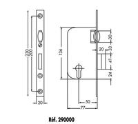 Serrure monopoint à larder MULTIBAT à rouleau noir axe 50mm bout carré - JPM - 290000-01-0B