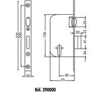 Serrure monopoint à larder MULTIBAT à rouleau noir axe 50 mm bout carré JPM 290000-01-0B