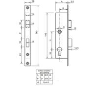 Serrure monopoint à larder profil étroit entraxe 70 mm - HERACLES - F10736000H