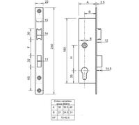 Serrure monopoint à larder profil étroit entraxe 70 mm - HERACLES - F10746000H