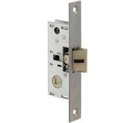 Serrure monopoint à larder profil étroit pêne demi-tour seul petit coffre Série 20 largeur 46mm réversible - METALUX - F120460000 Noir G