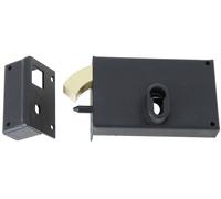 Serrure monopoint en applique à crochet profilé européen horizontale gauche finition epoxy noir - JPM - 384500-01-21