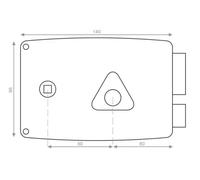 Serrure monopoint en applique ERCY 5G horizontal fouillot droite cylindre de 45mm - HERACLES - C5-501712-1
