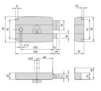 Serrure monopoint en applique horizontale à fouillot 40mm gauche - CISA - 3005012000