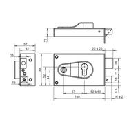 Serrure monopoint en applique Horizontale fouillot Droite - METALUX - FE97721070