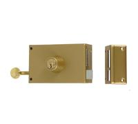 Serrure monopoint en applique - JPM - VEGA - Cylindre 45 mm - Coffre acier or - Pêne demi-tour réversible