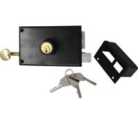 Serrure monopoint en applique VEGA horizontale à tirage cylindre 45 mm droite pour grille JPM 130300-01-1A