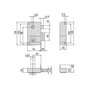 Serrure monopoint en applique vertical fouillot gauche cylindre de 50mm sur numéro BC1534 - CISA - 3005046000BC1534 Noir