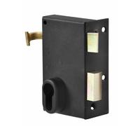 Serrure monopoint en applique verticale à tirage avec gâche 116 x 70 mm époxy noir JPM 127500-01-21