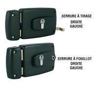 Serrure monopoint - JPM - 124510-01-2A - Acier époxy - Tirage gauche - 70 mm de cylindre