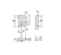 Serrure monopoint vertical tirage gauche cylindre de 40mm s'entrouvrant BC1534 - - 3005032000BC1534