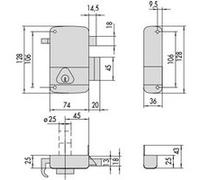 Serrure monopoint vertical tirage gauche cylindre de 40mm sur numéro BC1534 - CISA - 3005032000BC1534