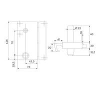 Serrure monopoint ZENITH 571 vertical tirage cylindre de 45mm gauche - ISEO - 25080455.5 Noir G