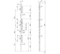 Serrure à larder 3 points - têtière en U - axe 28 mm - Multiblindo ISEO CITY