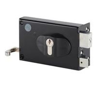 METALUX Serrure monopoint en applique FE97701070 - 1 point - Acier cambré époxy noir - Multi-entraxe