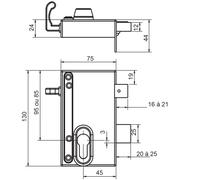 Serrure en applique modulable - à tirage - verticale - droite MÉTALUX