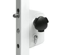 Serrure Piscine en Nylon blanche /40X40 (Inclus: Paire de Bouton de sécurité 3006WS)