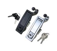 Serrure plate MS606 à rebond, type poussoir, for boîte d'équipement, serrure de porte d'armoire, 1 pièce(Black-no lock)
