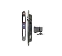 Serrure portail battant - Axe 15mm - Avec gâche et cylindre oblong G