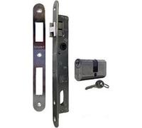 Serrure de portail à larder à cylindre oblongue axe à 15 mm + cylindre 55mm