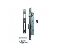 Serrure portail battant Axe 20 mm Entraxe 70mm Chromée + gâche