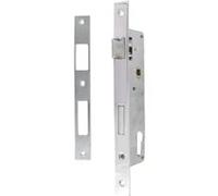 Serrure portail battant Axe à 30mm Entraxe 85mm Chromée + gâche