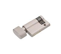 Serrure Porte 35mm verrouillage de porte demi-cylindre poussoir simple ouverte avec knob serrure for salle bain(45MM SLIVER)