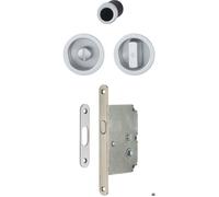 Hoppe 3948032 Porte coulissante Coquillage Set 4920 - avec rosace ronde de serrure WC, verchrsat