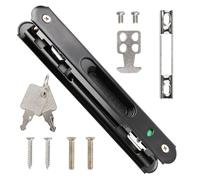 Serrure Porte Coulissante - Verrou de Porte en Acier Inoxydable, Verrou Baie Coulissante, Crochet de Fenêtre à Verrouillage Double Face - Pour Portes Mobiles, Fenêtres, et Portes Coulissantes en Verre