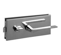 Serrure porte en verre METALUX à béquille carrée et plaque rectangulaire 77x185 mm - NM90451000