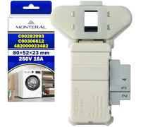 Serrure Porte Machine a Laver 250V 16A avec 3 Contacts avec Code Original C00283993 C00303138 C00306612 482000023482 482000023513 482000088110 pour Indesit pour Whirlpool - MONTERAL