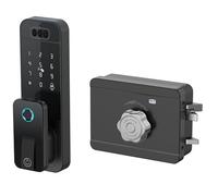 serrure porte Serrure intelligente à reconnaissance faciale, avec caméra, empreinte digitale, serrure de porte d'entrée sans or porte d'entrée, déverrouillage à 6 Modes electronique