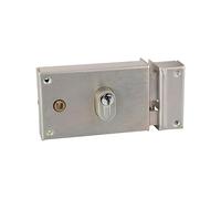 Serrure pour grille et portail Vachette réf 187 verticale à fouillot acier vernie