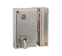 Serrure pour grille et portail Vachette réf 187 verticale à fouillot acier vernie