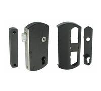 Serrure pour portail bois/PVC/alu - à pêne demi-tour - Modulox - noir TIRARD