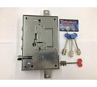 Serrure pour porte blindée SECUREMME double carte série 25 cœurs SECURMAP anti-manipulation entrée clé et poignée 63 mm gauche à pousser avec entraxe 37 mm