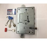 Serrure pour porte blindée SECUREMME double carte série 25 cœurs SECURMAP anti-manipulation entrée clé et poignée 63 mm droite à pousser avec entraxe 37 mm