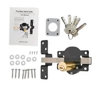 Serrure Pour Porte Coulissante - Verrou Double Face Pour Portail En Bois,Loquet Sécurisé 5 Clés Pour Portail Garage Grange Cabine Poulailler Exterieur Armoire Cellier Patio