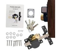 Serrure Pour Porte De Grange - Verrou De Garage Double Face,Loquet Avec 5 Clés Pour Porte Intérieure Extérieure Arrière-cour Abri RV Clôture Placard Armoire Patio Chambre Poule