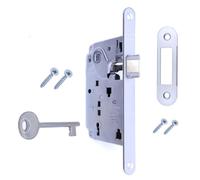 Serrure pour porte d'intérieur AGB Série CENTRO. Entrata 50, Interasse 90. (Face 18x196, SCROCCO CHIAVE, CROMATO Opaco)